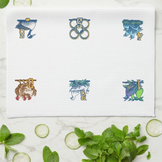 12 kerstdagen theedoek (Gevouwen)