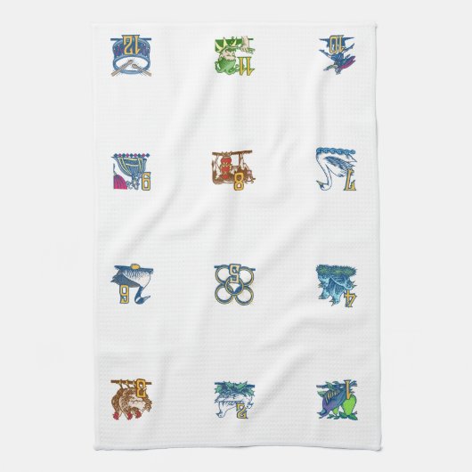 12 kerstdagen theedoek (Verticaal)