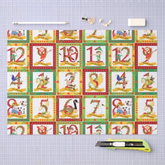 12 kerstdagen tissuepapier (Craft)