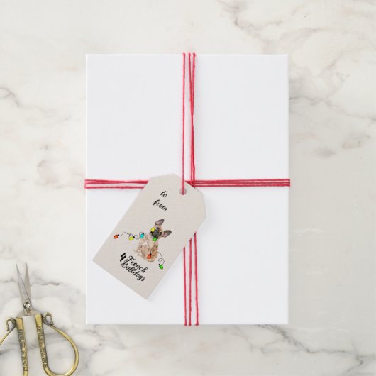 12 kerstdagen vol vreugde in feestelijke feestelij cadeaulabel (Met Touw)