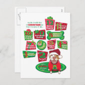 12 Kersthonden Feestdagenkaart (Voorkant / Achterkant)