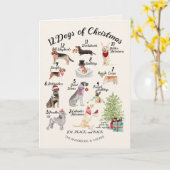 12 Kersthonden in feestelijke Petten bogen Kaart (Gele Bloem)