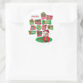 12 Kersthonden Ronde Sticker (Tas)