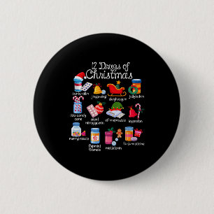 12 Kerstmedicijnen Apotheker Assistent Apotheek Ronde Button 5,7 Cm