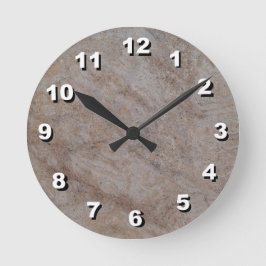 12 Keuze uit nummers kiezen - Tan-Brn-marmerklok Ronde Klok