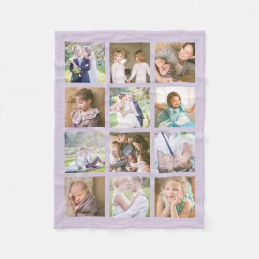 12 Kierkante fotocollage bewerkbare kleur Fleece Deken (Voorkant)