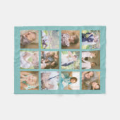 12 Kierkante fotocollage bewerkbare kleur Fleece Deken (Voorkant (Horizontaal))