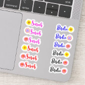 12 kleine grillige Daisy naam labels set