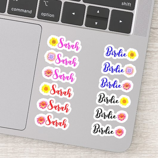 12 kleine grillige Daisy naam labels set