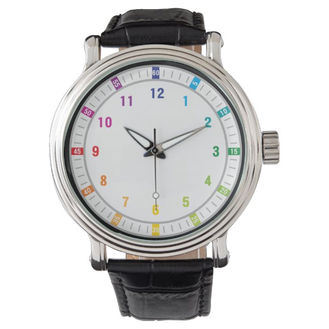 12 Kleurenregenboog Horloge (Voorkant)