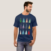 12 Kleurrijke Kerstbomen T-shirt (Voorkant volledig)
