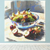 *~* 12 Kristallen kom Stilleven Fruit SC6 Canvas Afdruk (Insitu (Houten vloer))