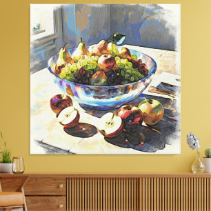 *~* 12 Kristallen kom Stilleven Fruit SC6 Canvas Afdruk