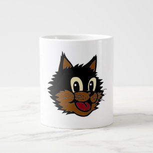 12 KUSTZWART EN BROWN NAUGHTY CAT GROTE KOFFIEKOP