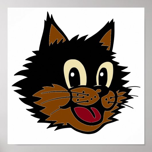 12 KUSTZWART EN BROWN NAUGHTY CAT POSTER (Voorkant)