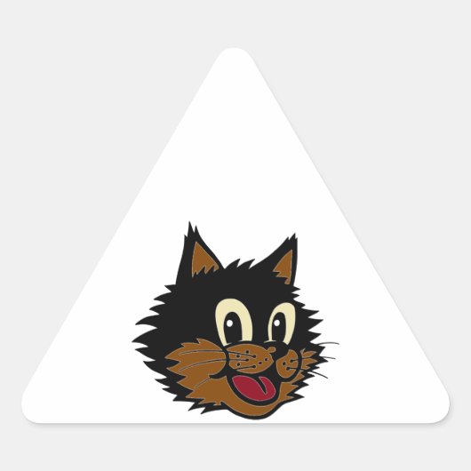 12 KUSTZWART EN BROWN NAUGHTY CAT STICKER (Voorkant)
