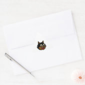 12 KUSTZWART EN BROWN NAUGHTY CAT STICKER (Envelop)