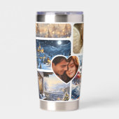 12 Leuke Kerstfoto's Collage Geïsoleerde Drinkbeker (Voorkant)