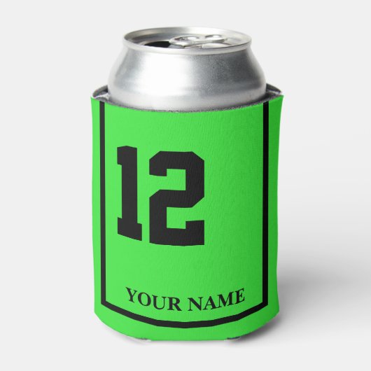 12 lime groen paard zadel deken op maat blikjeskoeler (Blikje Voorkant)