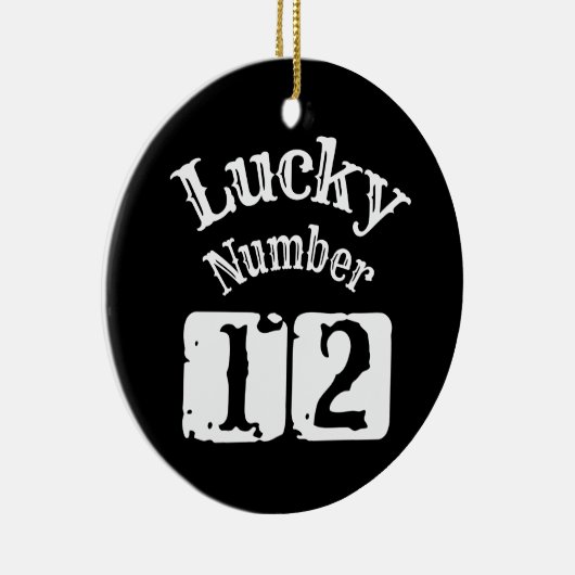 12 - Lucky Number 12 Luck Keramisch Ornament (Rechts)