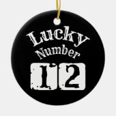 12 - Lucky Number 12 Luck Keramisch Ornament (Voorkant)