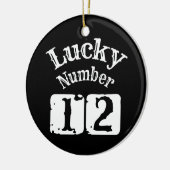 12 - Lucky Number 12 Luck Keramisch Ornament (Links)