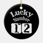 12 - Lucky Number 12 Luck Keramisch Ornament (Achterkant)
