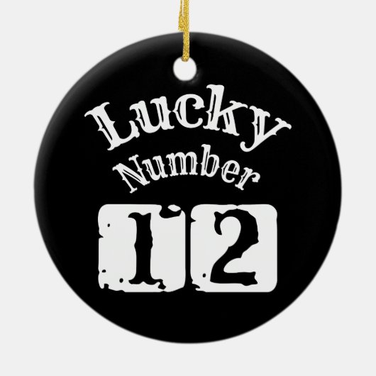 12 - Lucky Number 12 Luck Keramisch Ornament (Achterkant)