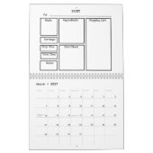 12 Maanden 2027 Agenda van Receptkaarten & Winkel Kalender (Mar 2027)
