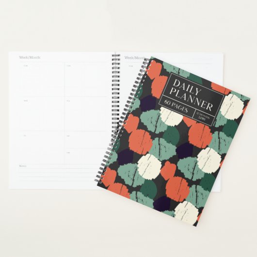 12 maanden Abstracte penseelstreek dagelijks Planner (Display)