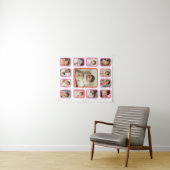 12 maanden baby foto collage wandkleed voor baby (In Situ (horizontaal))