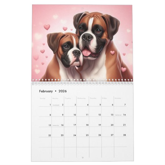 12 maanden Boxer Dogs: Year Long Boxer Dog Fun Kalender (Feb 2026)