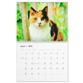 12 maanden Calico Tortoiseshel Cats Waterverf Gift Kalender (Mar 2026)