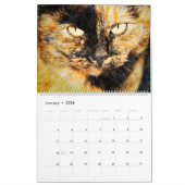 12 maanden Calico Tortoiseshel Cats Waterverf Gift Kalender (Jan 2026)