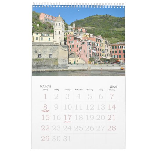 12 maanden Cinque Terre, Italië Foto kalender (Mar 2026)