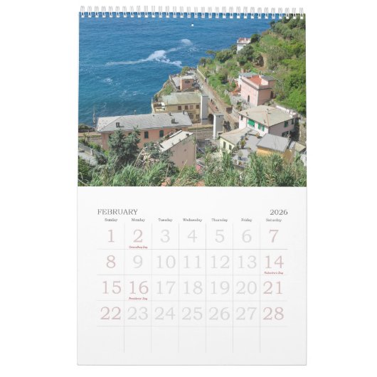12 maanden Cinque Terre, Italië Foto kalender (Feb 2026)