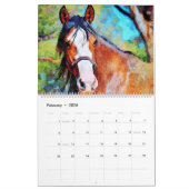12 maanden Clydesdale Waterverf voor zware paarden Kalender (Feb 2026)