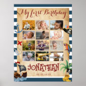 12 maanden eerste jaar fotocollage poster (Voorkant)