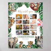 12 maanden eerste jaar fotocollage poster (Voorkant)