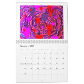 12 maanden eigentijdse abstracte kunst kalender (Feb 2027)