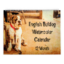 12 maanden Engelse Bulldog British Bull Dogs Art