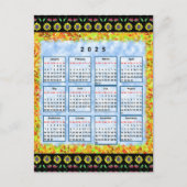 12 maanden Engelse kalender van het jaar 2025 Briefkaart (Voorkant)