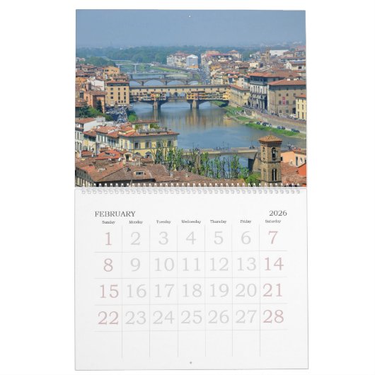 12 maanden Florence, Italië Fotokalender Kalender (Feb 2026)