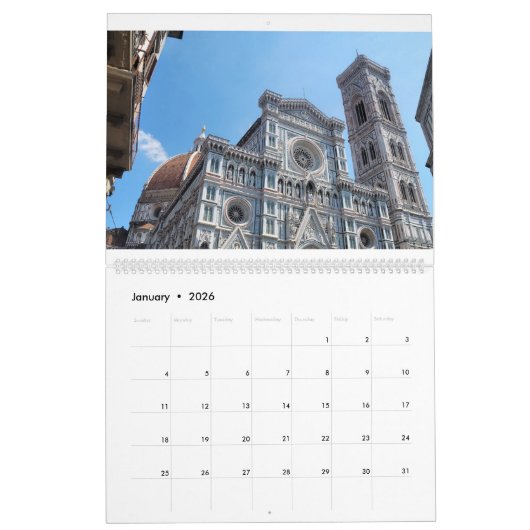 12 maanden Florence, Italië Fotokalender Kalender (Jan 2026)