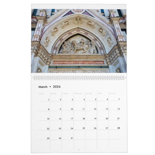 12 maanden Florence, Italië Fotokalender Kalender (Mar 2026)