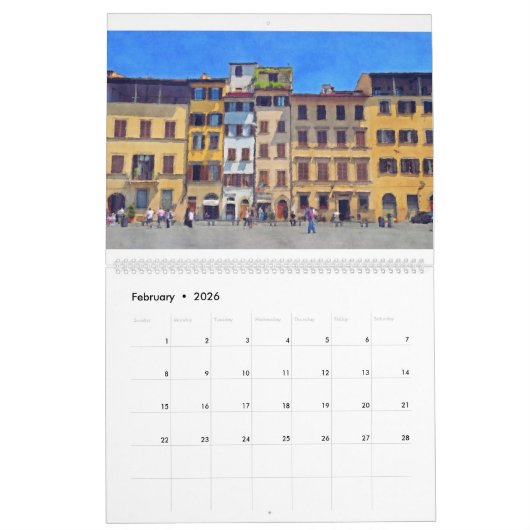 12 maanden Florence, Italië Fotokalender Kalender (Feb 2026)