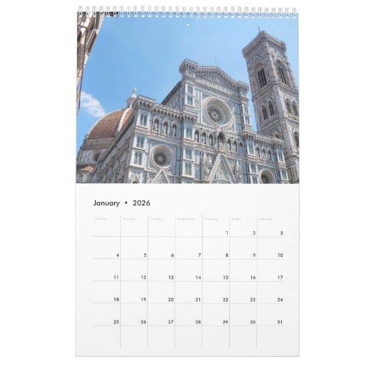 12 maanden Florence, Italië Fotokalender Kalender (Jan 2026)
