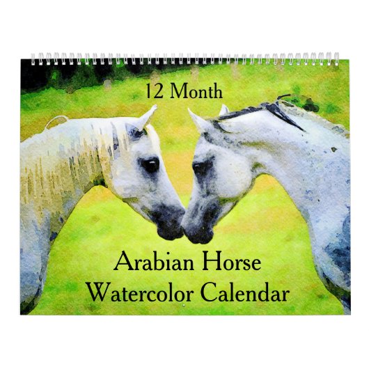 12 maanden Gespiriseerde Arabische paarden Waterve Kalender (Hoes)