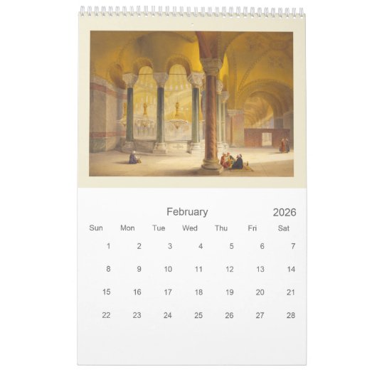 12 maanden Hagia Sophia Wall Agenda Kalender (Feb 2026)