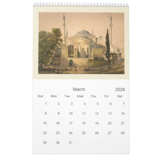 12 maanden Hagia Sophia Wall Agenda Kalender (Mar 2026)